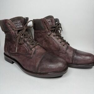 NEW Roan Bed Stu Men's Size 10.5 Brown Distressed Leather Lecture Lace Up Boots